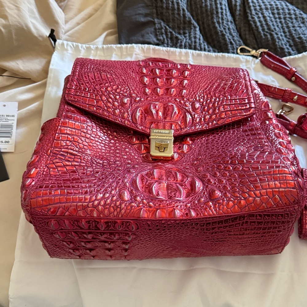 Brahmin Liz Red Dragon Melbourne Backpack and Wallet - Picture 5 of 11